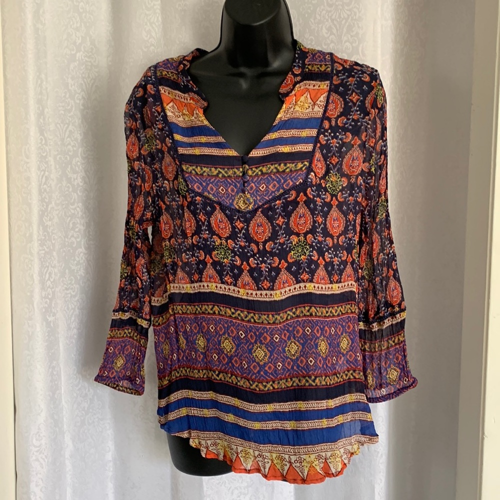 LUCKY BRAND CHIFFON TOP Sz: XL